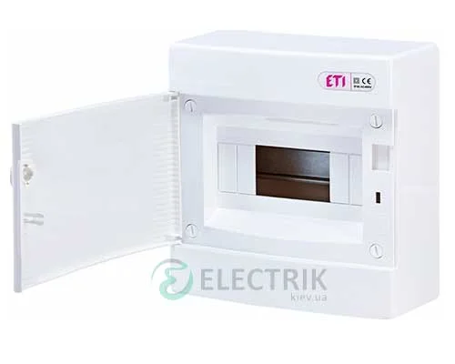 Наружный модульный щит ECT 8PO 8 М с белой дверцей ETI 001101005