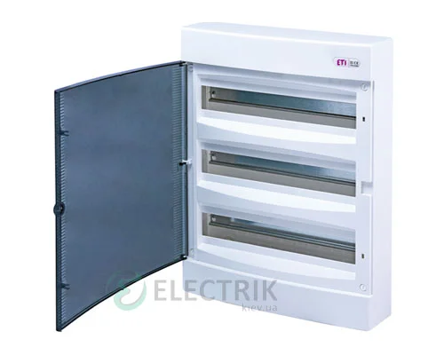 Зовнішній модульний щит ECT 3x18PT 54 М з прозорими дверцятами ETI 001101040