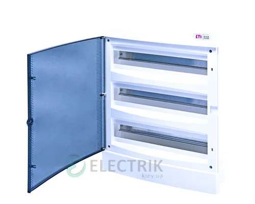 Вбудований щиток ECM 3x18PT 54 М з прозорими дверцятами ETI 001101047
