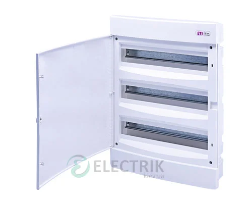 Вбудований щиток ECM 3x18PO 54 М з білими дверцятами ETI 001101048