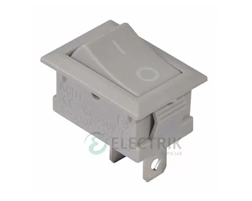 Перемикач KCD1-101 Grey/Grey сірий з сірою клавішею, АСКО-УКРЕМ