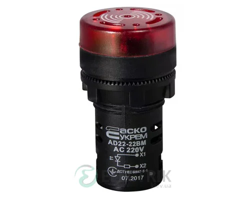 Світлосигнальна арматура AD22-22 BM/r миготлива червона 220В АС, АСКО-УКРЕМ
