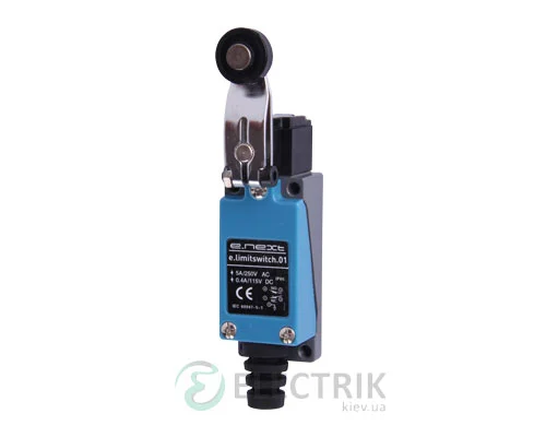 Выключатель концевой e.limitswitch.01 5А 1НО+1НЗ рычаг с роликом, E.NEXT