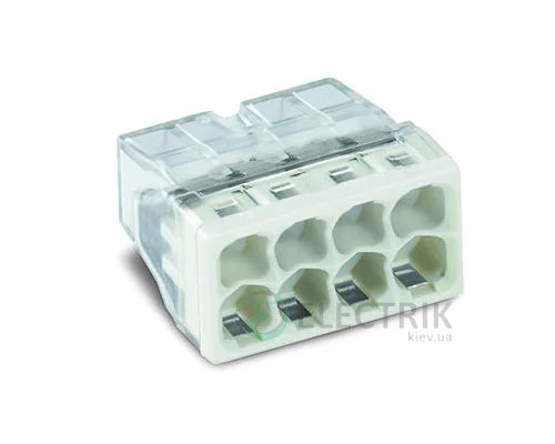 Клемма COMPACT PUSH WIRE 8-проводная 0,5-2,5 мм² прозрачная/серая без пасты, WAGO (Германия)