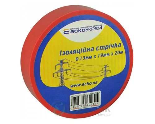 ізолента АСКО-УКРЕМ ПВХ 0,13мм*19мм/20м червона A0150020042