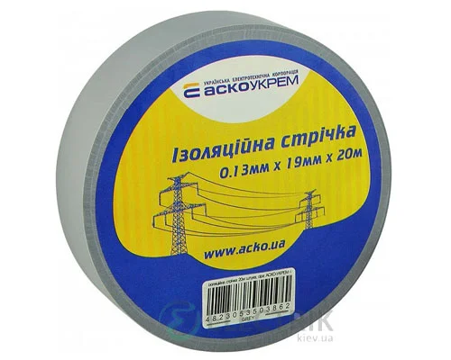 ізолента АСКО-УКРЕМ ПВХ 0,13мм*19мм/20м сіра A0150020047