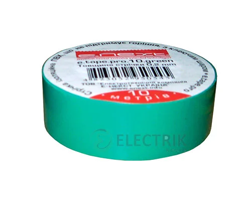 ізолента 0,2×19 мм зелена (10 м) e.tape.pro.10.green, E.NEXT