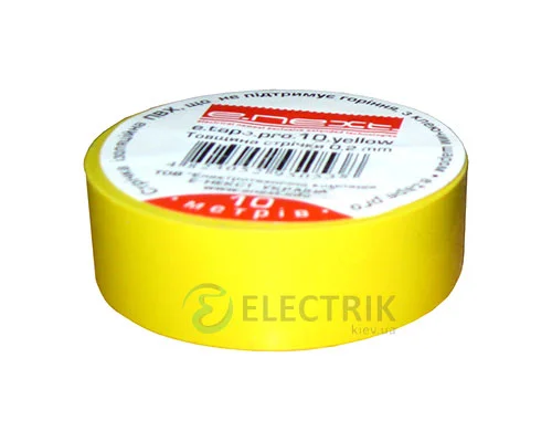 ізолента 0,2×19 мм жовта (10 м) e.tape.pro.10.yellow, E.NEXT