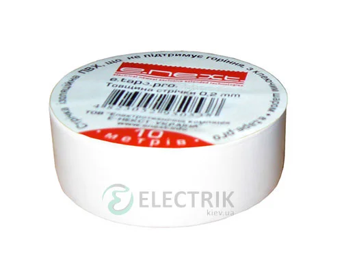 ізолента 0,2×19 мм біла (20 м) e.tape.pro.20.white, E.NEXT