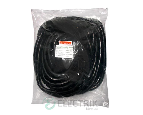Спиральная обвязка для провода ∅15-70 мм e.spiral.stand.15.black (10 м) черная, E.NEXT