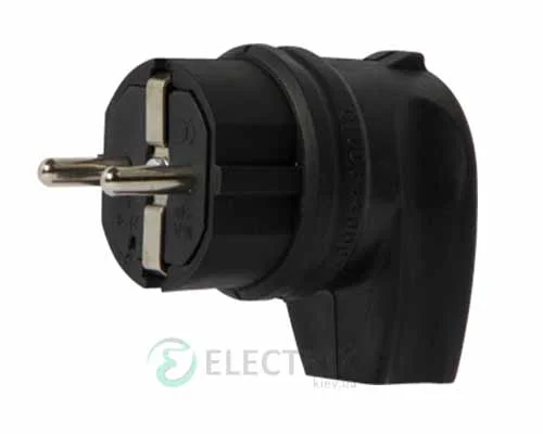 Переносна каучукова вилка кутова e.plug.rubber.angle.027.16 2P+PE (Schuko) 16А 250В IP44, E.NEXT (Mutlusan)