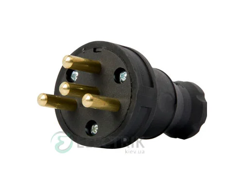 Переносна каучукова пряма вилка e.plug.rubber.030.25 3P+PE 25А 400В IP44, E.NEXT (Mutlusan)