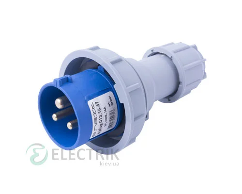 Магнітна переносна вилка e.plug.013.16.67 2P+PE 16А 230В IP67, E.NEXT