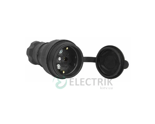 Переносна розетка з захисною кришкою каучукова e.socket.rubber.029.16 2P+PE (Schuko) 16А 250В IP44, E.NEXT (Mutlusan)