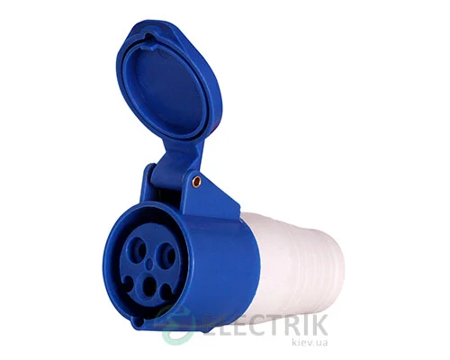 Мотоподібна силова розетка e.socket.pro.3.16 (213) 2P+PE 16А 220В IP44, E.NEXT