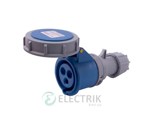 Мобільна силова розетка e.socket.213.16.67 2P+PE 16А 230В IP67, E.NEXT