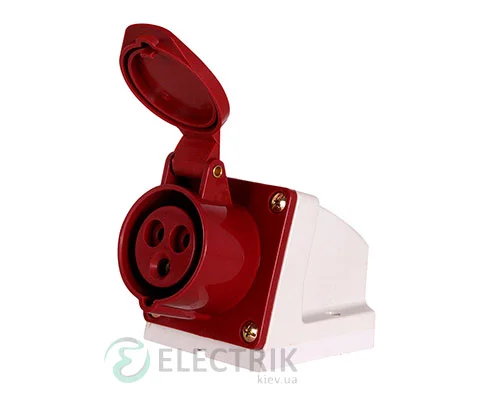 Силова стаціонарна розетка e.socket.pro.3.16 (113) 2P+PE 16А 220В IP44, E.NEXT
