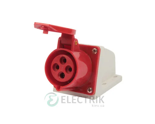 Силова стаціонарна розетка e.socket.pro.4.16 (114) 3P+PE 16А 380В IP44, E.NEXT