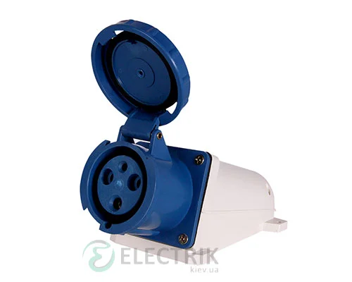 Силова стаціонарна розетка e.socket.pro.3.63 (133) 2P+PE 63А 220В IP67, E.NEXT