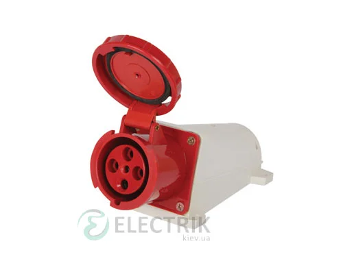 Силова стаціонарна розетка e.socket.pro.4.63 (134) 3P+PE 63А 380В IP67, E.NEXT