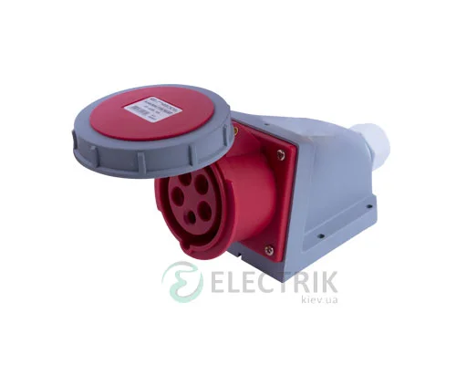 Силова стаціонарна розетка e.socket.115.16.67 3P+N+PE 16А 400В IP67, E.NEXT