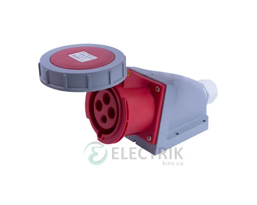 Силова стаціонарна розетка e.socket.124.32.67 3P+PE 32А 400В IP67, E.NEXT
