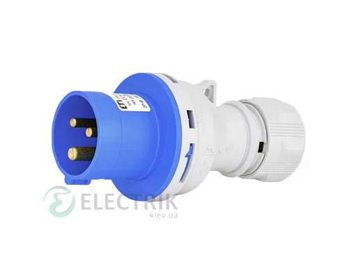 Вилка кабельна EV-1632 IP44 (16A, 230V, 2P+PE), ETI (Словенія)