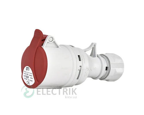 Розетка кабельна ES-1653 IP44 (16А, 400V, 3P+N+PE), ETI (Словенія)