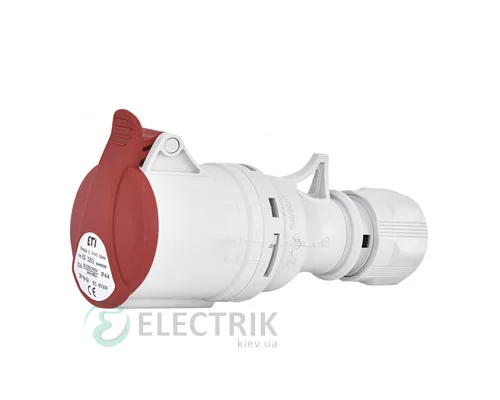 Розетка кабельна ES-3253 IP44 (32A, 400V, 3P+N+PE), ETI (Словенія)