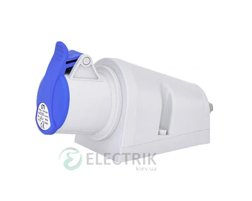 Настінна розетка EZ-1632 IP44 (16A, 230V, 2P+PE), ETI (Словенія)