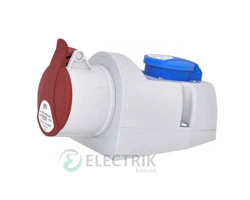 Комбінована розетка EZCZ-S-3253 IP44 (32A, 400V/230V, 3P+N+PE / +EE 16S Schuko), ETI (Словенія)