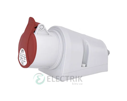 Настінна розетка EZ-1643 IP44 (16A, 400V, 3P+PE), ETI (Словенія)