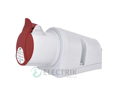 Розетка настінна EZ-3243 IP44 (32A, 400V, 3P+PE), ETI (Словенія)