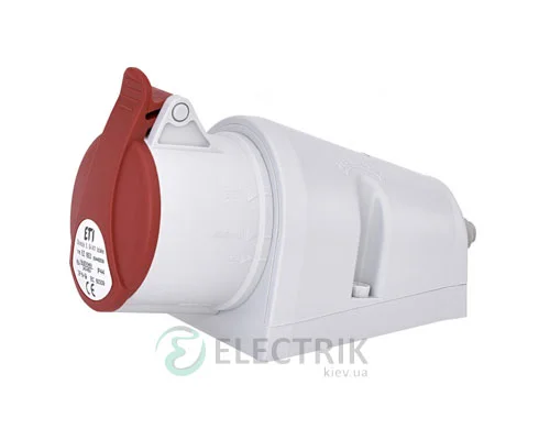 Розетка настінна EZ-1653 IP44 (16A, 400V, 3P+N+PE), ETI (Словенія)