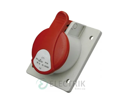 Розетка встраиваемая EE-1643 IP54 (16A, 400V, 3P+PE), ETI (Словения)