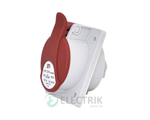 Розетка встраиваемая EE-3243 IP54 (32A, 400V, 3P+PE), ETI (Словения)