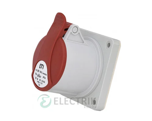 Розетка встраиваемая EER-1643 IP54 STRAIGHT (16A, 400V, 3P+PE), ETI (Словения)