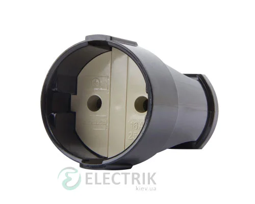 Переносна розетка без заземлення 10А чорна e.socket.001.10.black, E.NEXT