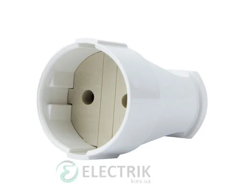 Переносна розетка без заземлення 10А біла e.socket.001.10.white, E.NEXT