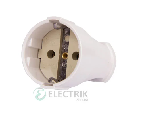 Переносна розетка з заземленням 16А біла e.socket.003.16.white, E.NEXT