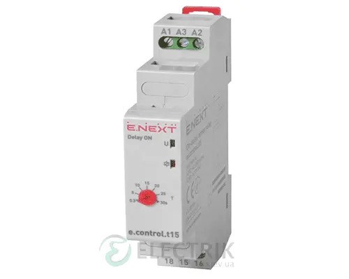 Реле затримки часу увімкнення 0,3-30 сек e.control.t15, E.NEXT