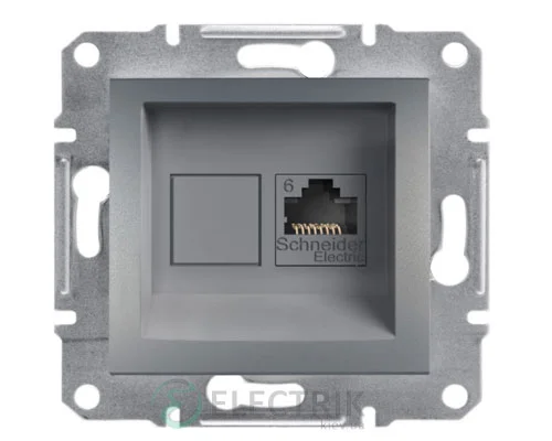 Розетка комп’ютерна, RJ45, кат.6, UTP сталь, Asfora EPH4700162