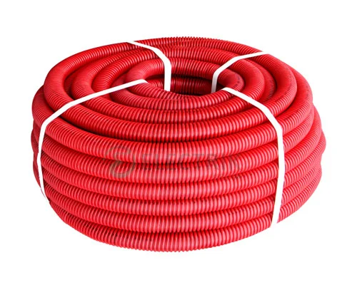 Труба гофрированная тяжелая (750Н) e.g.tube.pro.25.32 (25м).red, красная