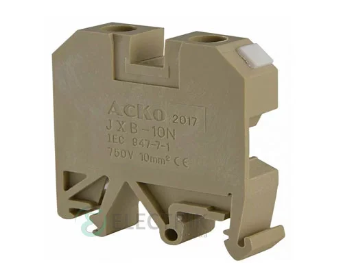 Винтовий контактний зажим JXB 10/35 на DIN-рейку жовтий, АСКО-УКРЕМ