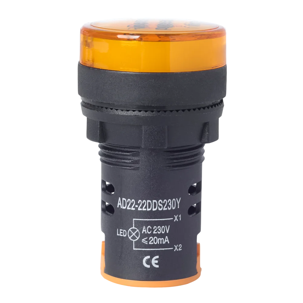 Арматура сигнальная TNSy AD22-22DS 230V AC жёлтая
