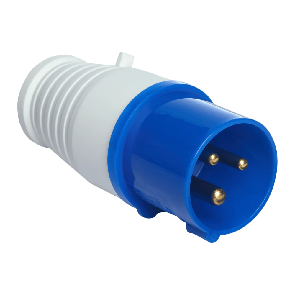 Вилка переносна 2Р+РЕ 16А 220В IP44