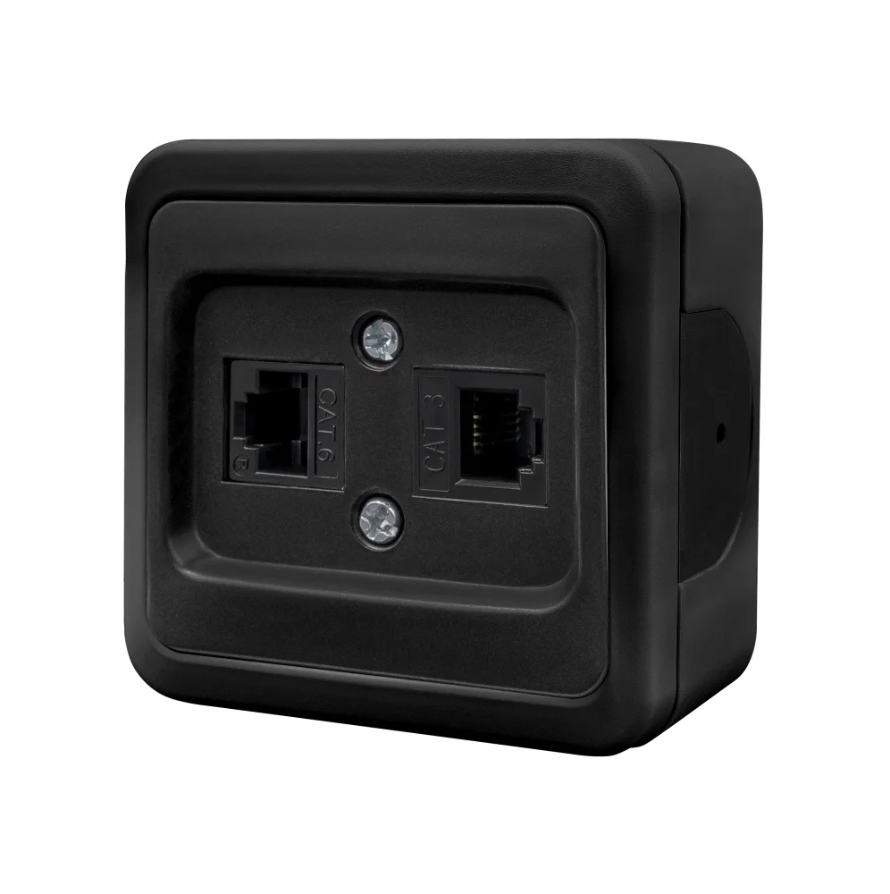 Розетка внешняя компьютерная (CAT6) MULTIMA Черный IP22, NE-AD