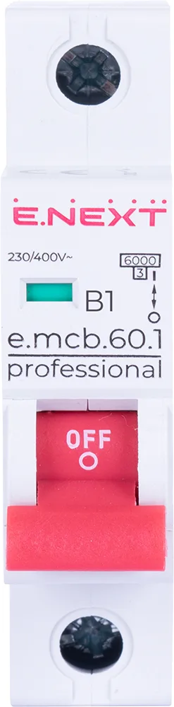 Модульний автоматичний вимикач e.mcb.pro.60.1.B 1 new, 1р, 1А, В, 6кА, new — фото 1