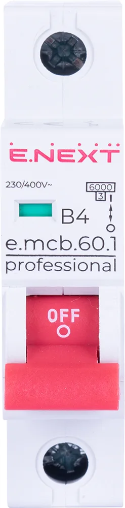 Модульний автоматичний вимикач e.mcb.pro.60.1.B 4 new, 1р, 4А, В, 6кА, new — фото 1