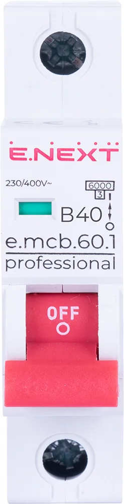 Модульний автоматичний вимикач e.mcb.pro.60.1.B 40 new, 1р, 40А, В, 6кА, new — фото 1